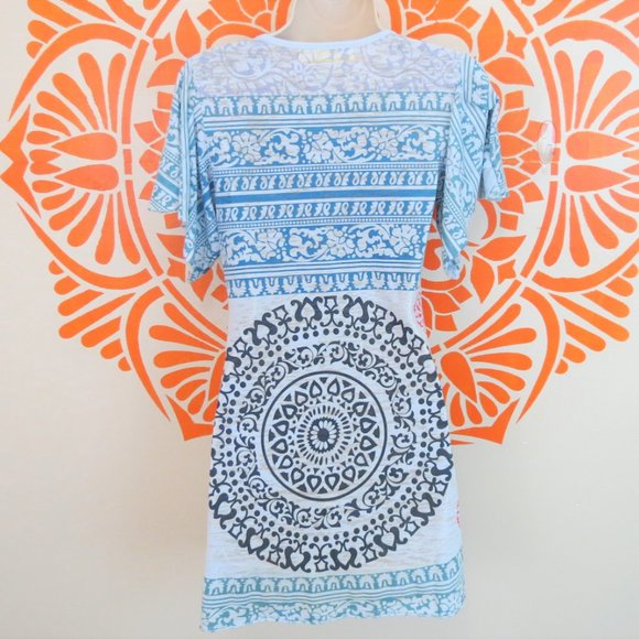 Free People Sheer Indian Mandala T-Shirt S - Picture 3 of 3